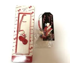 ハローキティ 根付 ストラップ　レッドシューズバージョン他2個セット