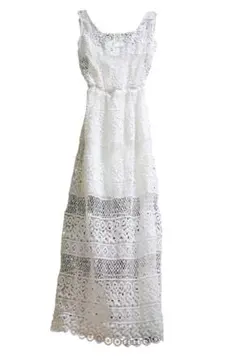 rienda｜総レース マキシ丈 ワンピース ホワイト