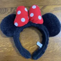 ミニーマウス カチューシャ 赤い水玉リボン