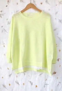 新品*スタデイオクリップ リネン100%裾レースプルオーバー