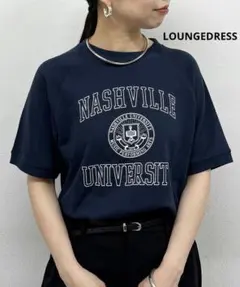 LOUNGEDRESS カレッジハーフスリーブプルオーバー ネイビーのサムネイル