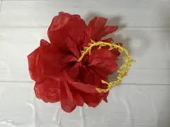 ペーパーフラワー 飾り付けセット 赤ハイビスカス
