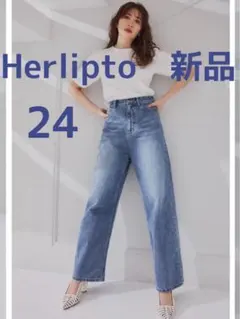 新品♡未使用♡タグ付き♡Herlipto♡ミラノデニムパンツ♡ライトブルー♡24のサムネイル