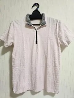 COMME CA ISM ハーフジップ ポロシャツ ピンク Mのサムネイル