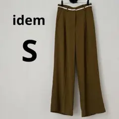 idem スラックスパンツ ワイドパンツロゴ入りS