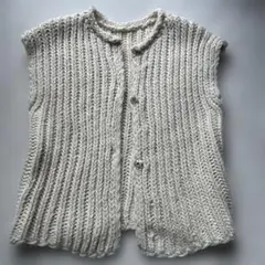 美品　ざっくりニットベスト　白