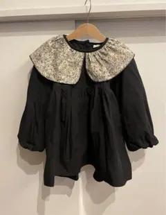 花柄袖ボリュームワンピース110cm