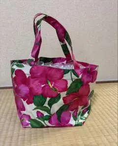 トートバッグ サブ エコ リバーシブル ハワイ ハイビスカス ヤシ ハンドメイド トートバッグ ミニ エコ サブ ハワイ ハイビスカス リバーシブル