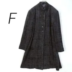 フリル✨スタンドカラー 柔らか ロングコート 黒【F】c11001