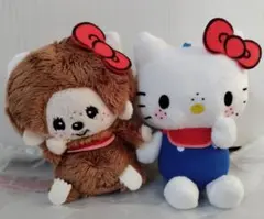モンチッチ×ハローキティおそろいアクリルチャーム付きマスコット 2体セット ②