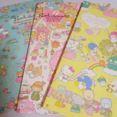 【匿名発送】サンリオ　A5ノート　レトロ柄　３冊セット