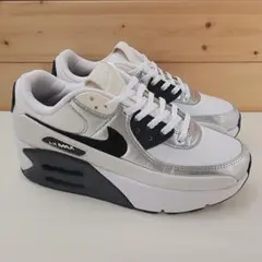 ナイキ ウィメンズ エアマックス90 LV8 シルバー/ブラック 25.5㎝