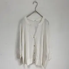 【GLACIER】【新品】カーディガン【L】春夏　薄手　羽織り　Vネック　七分袖