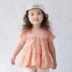 プティマイン　ティアードチュニック　ピーチ　サイズ120