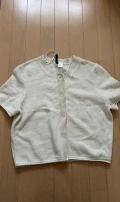 H&M 半袖 クロップド カーディガン アイボリー