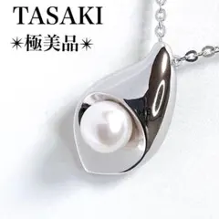 極美品✨タサキ ドロップ パール アコヤ SV925 ネックレス シルバー