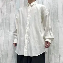 90s ラルフローレン ドレスシャツ XLYARMOUTH ホワイト 長袖シャツ