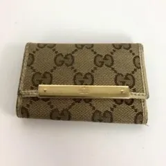GUCCI グッチ GGキャンバス キーケース 6連 ゴールド金具 レディース
