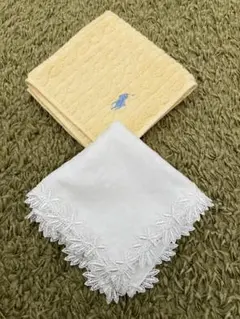 ★「近沢レース」と「ポロ・ラルフローレン」❤️タオルハンカチ2枚セット❣️お値下げ‼️