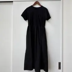 ユニクロ (S)　コンビネーションフレアワンピース　ポケットあり　ブラック