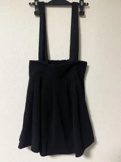 【2点以上値下】サロペット付き M 黒 フレアスカート ブラック