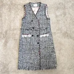 Chesty チェスティ ツイードジャンパースカート S ジレ フリンジ