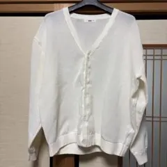 WEGO アイボリー メッシュ編み Vネック カーディガン