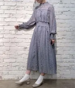 新品未使用タグ付NICE CLAUP 総 レース ロング ワンピース