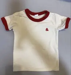 【&mignon】リンガーTシャツ レッド 100cm