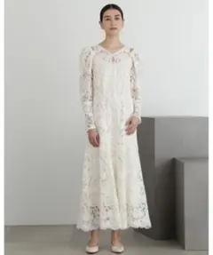 ジルスチュアート　コードエンブロイダリーレースワンピース