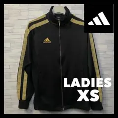 adidas アディダス レディース XS ジャージ ブラック/ゴールド
