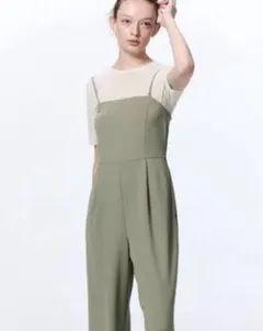 ジーユー　GU カットソーベアキャミソールサロペットパンツL新品