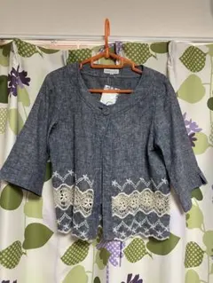 タグ付き新品earth music&ecologyのレース装飾5分袖カーディガン