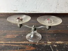 【ヴィンテージ】ガラス × メタル キャンドルホルダー アンティーク アールデコ