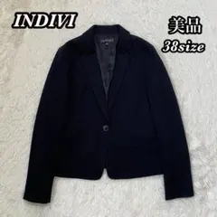✨美品✨INDIVI インディヴィ テーラードジャケット 黒 38 1ボタン