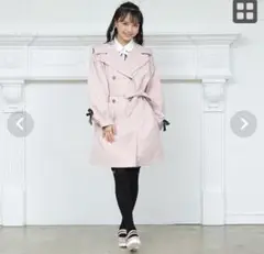 【新品タグ付き】PINKHUNT セーラーカラートレンチコートピンク　S 140