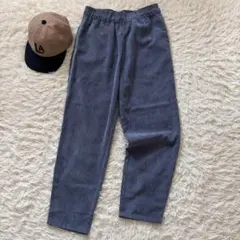 WEGO　コーデュロイシェフパンツ　S　くすみブルー　ウエストゴム◆A2766