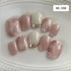 ネイルチップ　ベリーショート　ニュアンス　ミラーアート　マグネットネイル　ピンク