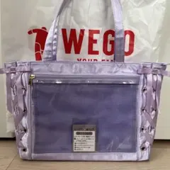 WEGO レースアップ 推し活 トートバッグ パープルのサムネイル