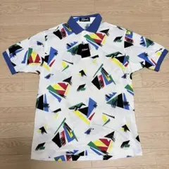 新品保管品　タイトリスト 総柄　 半袖ポロシャツ 白 L メンズ 日本製