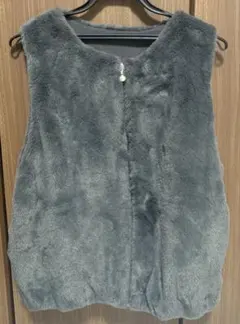 Fashion Plazaグレー ファー ノースリーブベスト