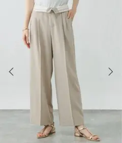 GLOBAL WORK お手入れらくらくセットアップ ワイドパンツ XS