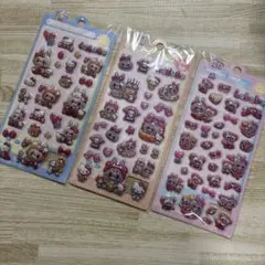 ラブブ ボンボンドロップシール風 シール3D立体 3枚セット