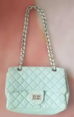 デニムキルティングチェーンショルダーバッグ