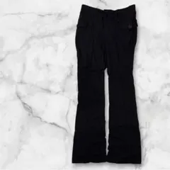 黒 ストレートレッグパンツ フロントポケット付き　レディース　パンツ