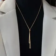 ロングネックレス ゴールド シンプル ラリエット ラリアート おしゃれ 韓国