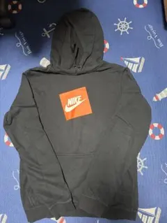 NIKE パーカー ブラック オレンジロゴ Lサイズ
