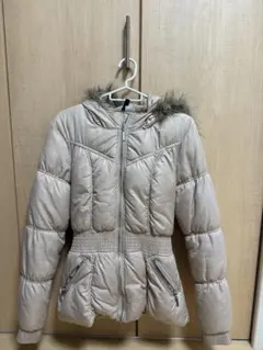 【処分】ベージュ ダウンジャケット フード付き