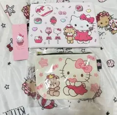 【即完売】ポーチ2点セットタイニーチャムハローキティスウィーツシリーズ