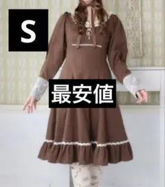 新品タグ付　愛野えり　マノンローズ　ジャカードワンピース　しまむら　ブラウン　S